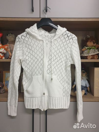 Худи белый ручная вязка