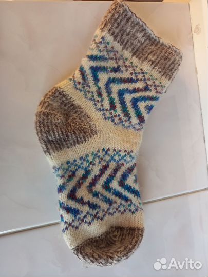Носки ручной вязки шерстяные детские