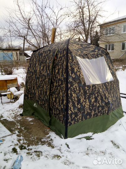 Походная баня с печкой