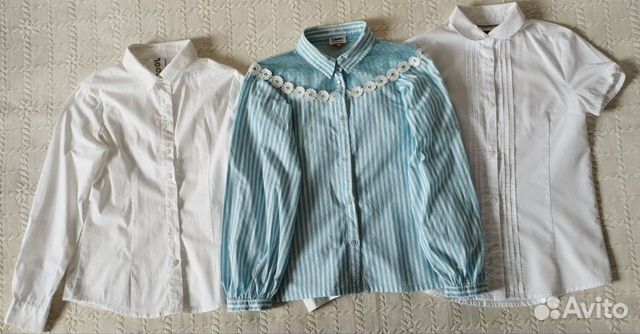 Рубашка,блузка школьная для девочки, размер 146