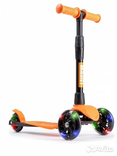 Самокат детский baby (светящиеся колеса) оранжевый