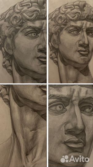 Картина, графика карандашом, Давид