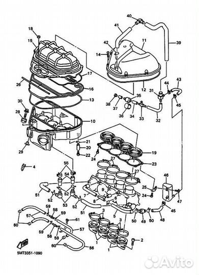 Патрубок воздушного фильтра Yamaha 5EB-14453-00-00