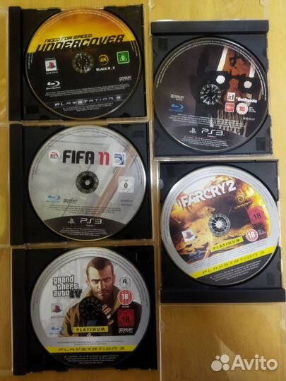 5 дисков (игр) на-для приставки Sony PlayStation 3