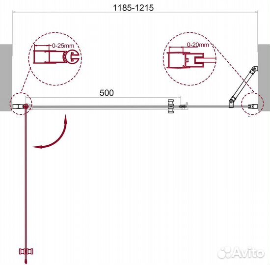 Душевая дверь BelBagno Etna B-11-60+60-C-Cr