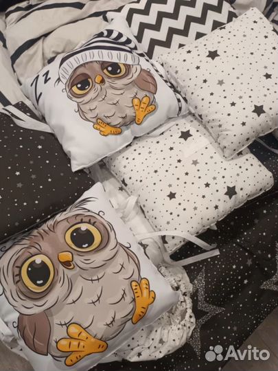 Бортики в кроватку и одеяло