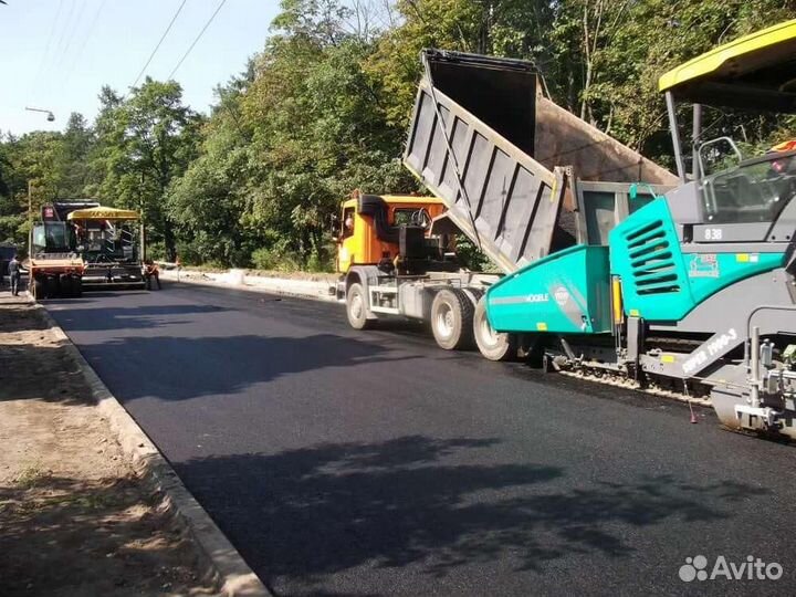 Укладка асфальта. Асфальтирование