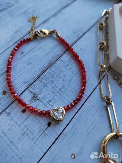 Серьги трансформеры, колье и цепь позолота