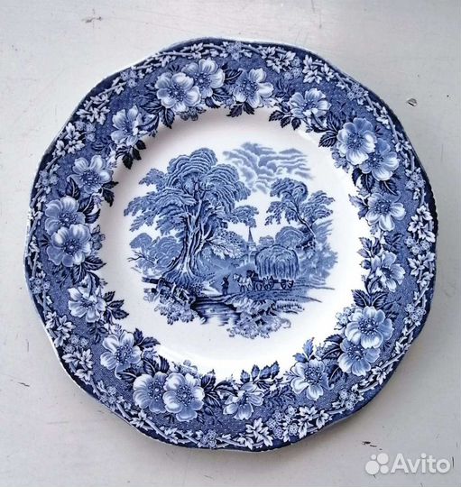 Винтажные фарфоровые тарелки woodland 7 шт