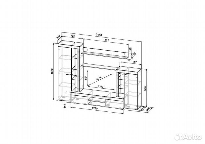 Готовые гостиные Swede цемент светлый - белый