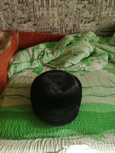 Норковая шапка мужская черная