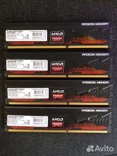 Озу 4х4gb Radeon R5 DDR3 16 GB Оперативная память