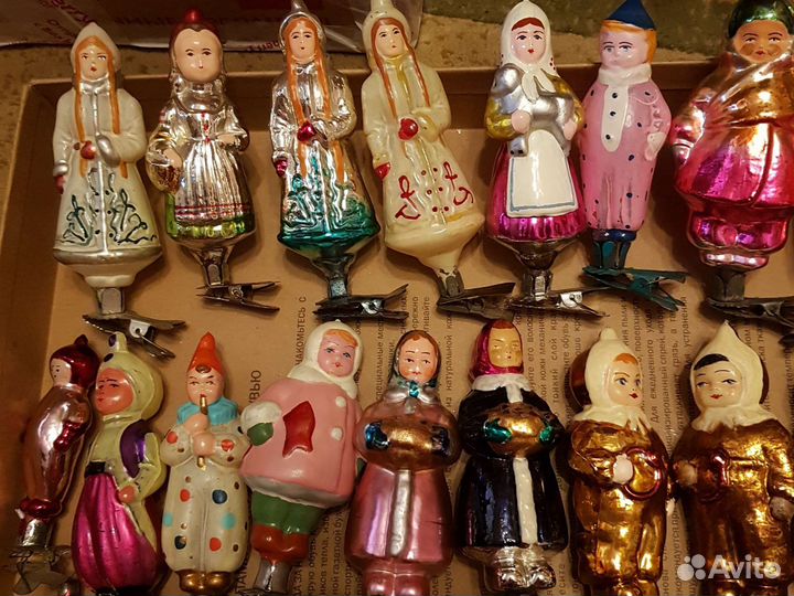 Елочные игрушки СССР прищепка люди