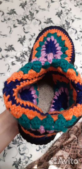 Тапки тёплые ручной работы р.37-38 новые