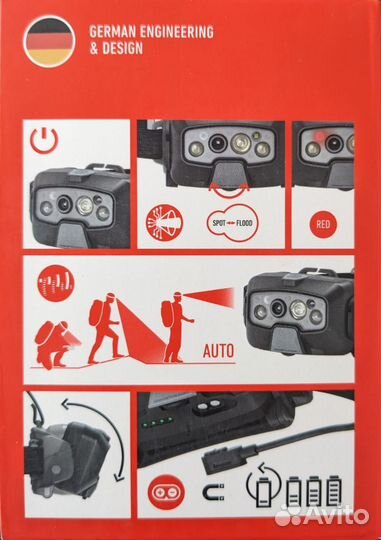 Фонарь налобный LED Lenser HF8R Core (Германия)