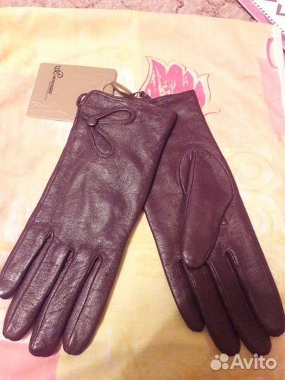 Перчатки новые кожаные размер 7-8