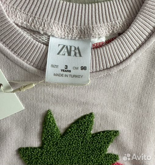 Детский свитшот zara 2-3 года(98см) оригинал новый