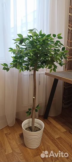 Дерево искусственное Фикус 125 см, натур ствол