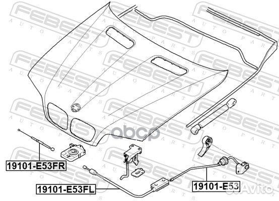 Трос привода открывания замка капота Febest 958