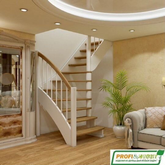 Деревянная лестница лс-09м/1 под покраску