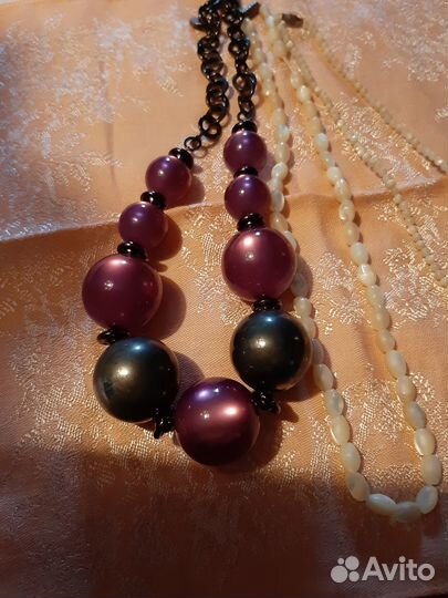 Бусы из перламутра, бусы люцит Moonglow LES cordes