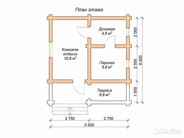 Проект бани из бревна 4 4