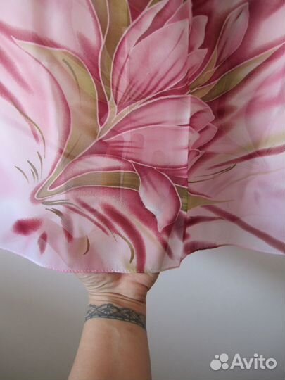 Большой платок/ палантин, батик. Натуральный шёлк