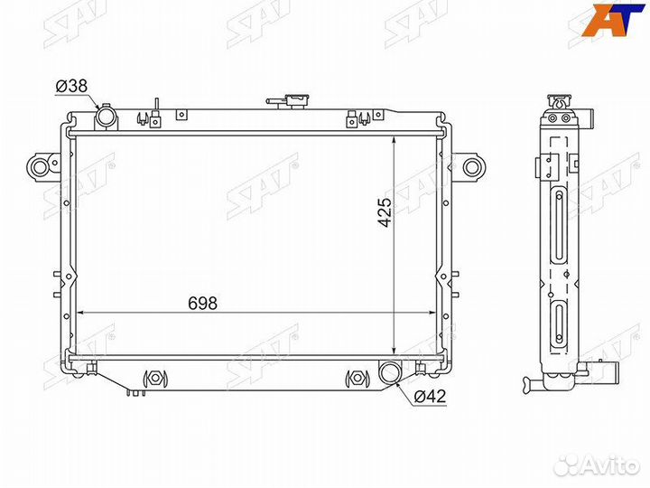 Радиатор Toyota Land Cruiser (J100) 98-07 / Land C