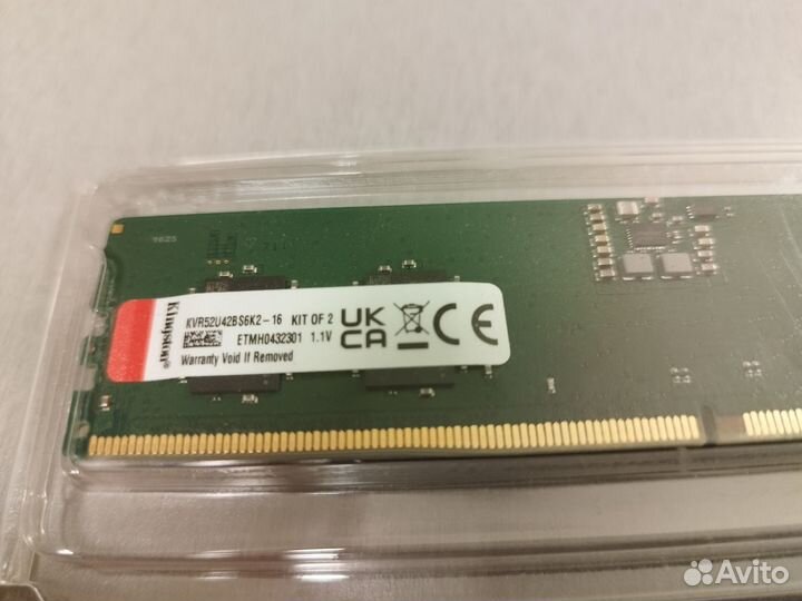 16Gb(2x8Gb) DDR5 kingston кvr52U42BS6К2-16