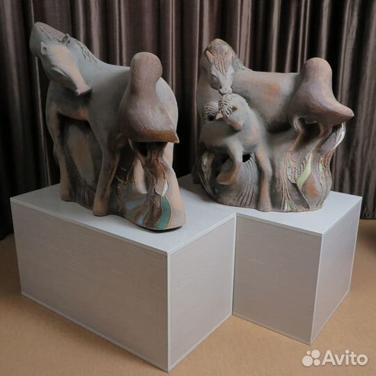 Керамика. Диптих: конь и лошадь с жеребёнком