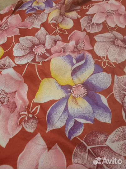 Ткань 7,5 м. Полиэстер тонкий. Винтаж СССР