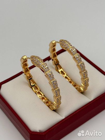 Серьги кольца Булгари