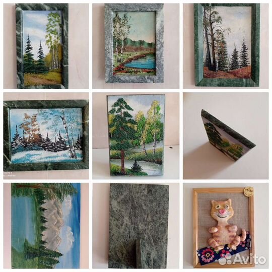 Картины из полудрагоценного камня и др