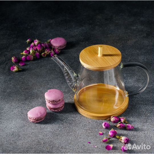 Чайник стеклянный заварочный «Бамбук», 600 мл