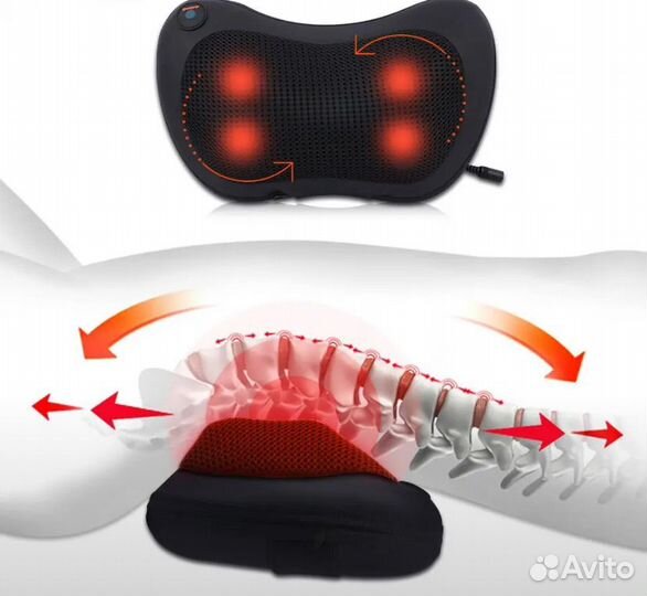Массажер подушка черная 2 ролика
