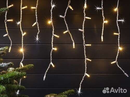 Гирлянда уличная бахрома IP-65 установка