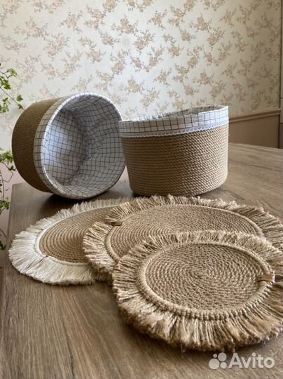 Корзины, хлебницы из джута