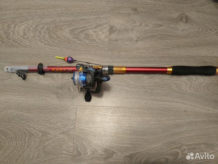 Телескопическая удочка S 2.4м с катушкой