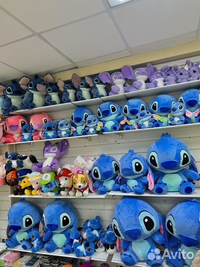 Мягкая игрушка стич, кот батон, хелло китти, акула