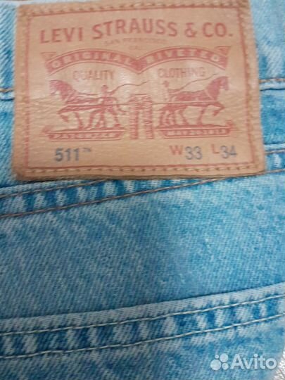 Джинсы мужские levis 511 размер 33 34