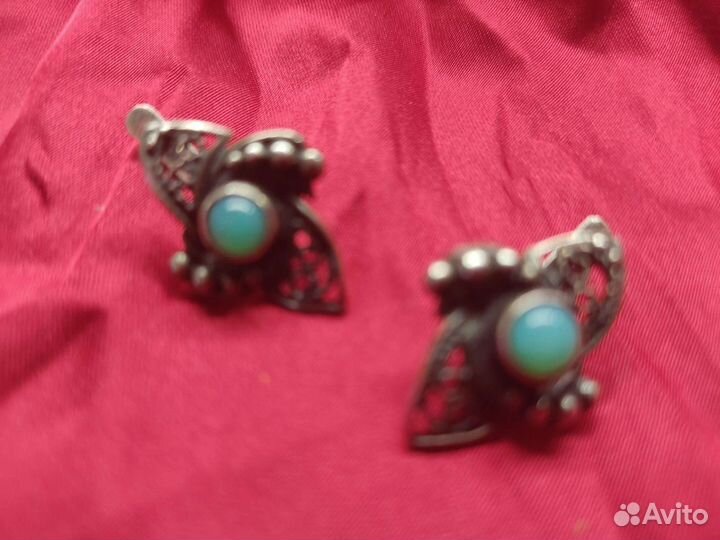Серебряные серьги СССР