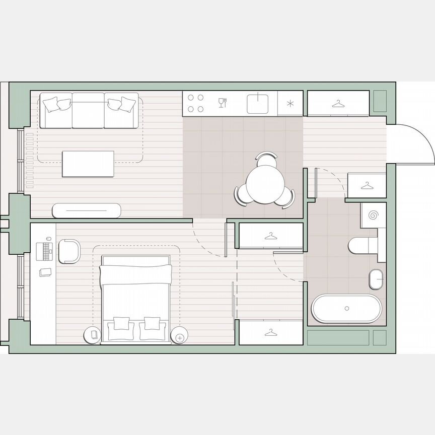 1-к. квартира, 47,8 м², 26/30 эт.