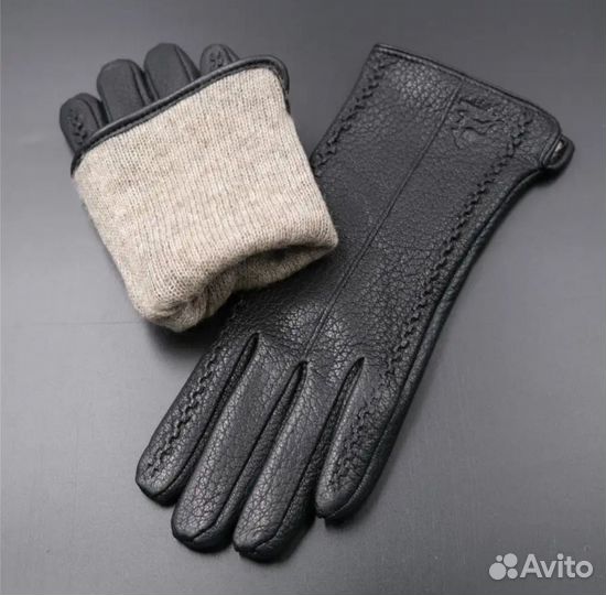 Перчатки женские кожаные, кожа оленя