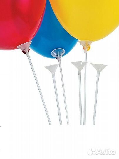 Трубочки для воздушных шаров с насадкой. белые