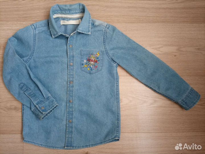 Рубашка джинсовая тонкая 98