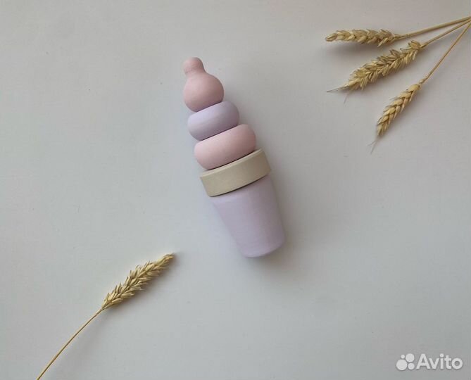 Детская деревянная посуда и еда набор