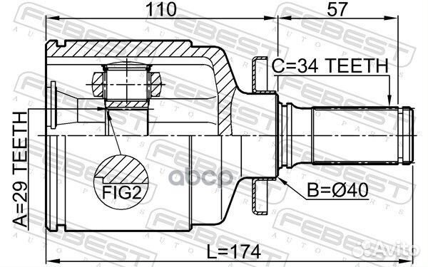 Шрус внутр левый chevrolet lacetti 1011-evatlh