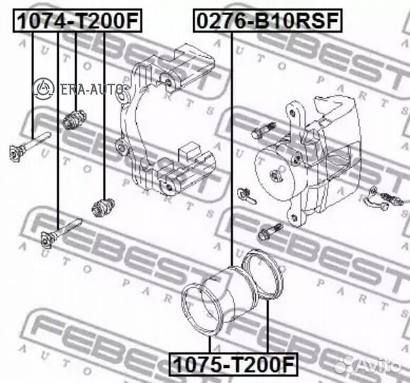 Febest 1074-T200F Втулка направляющая передн суппо