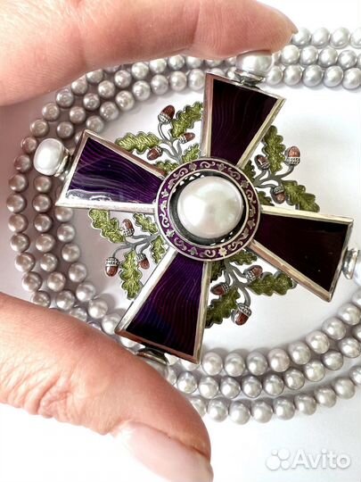 Шикарная брошь мальтийский крест серебро