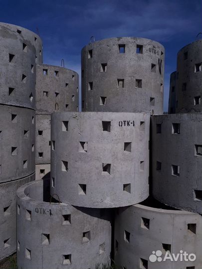 Кольца бетонные, крышки днища для септика, колодца